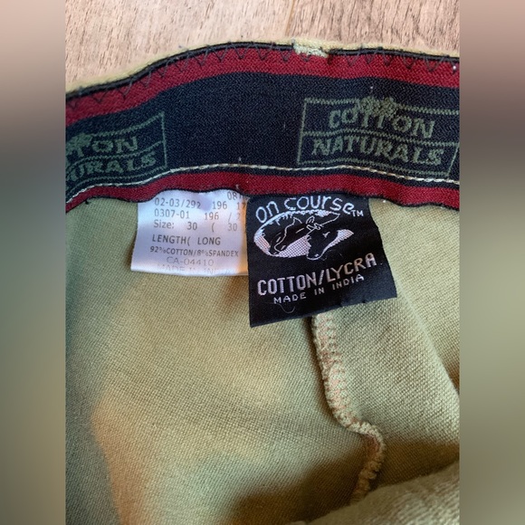 ON COURSE Cotton Naturals Sz 30 Shapely equestrian riding breeches pants, khaki - Picture 4 of 8